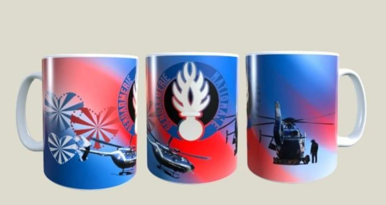 Mug gendarmerie nationale, hélicoptère, metier